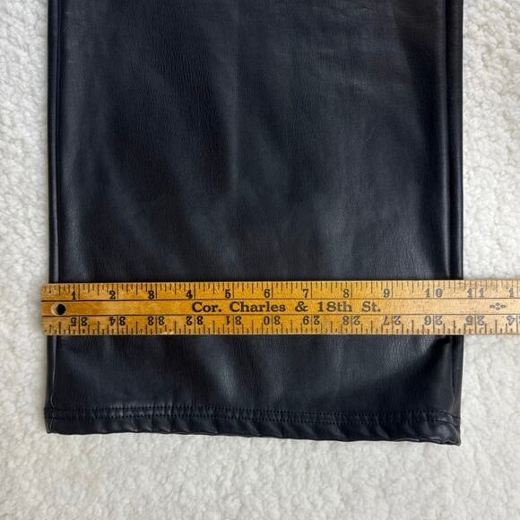 Womens Faux Leather Pants Wide Leg Elastic Zip Button High Waist XL Soft Lining - Picture 10 of 10